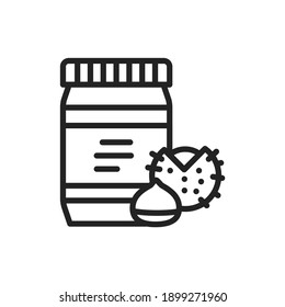 Chestnut paste color line icon. Isolated vector element. Outline pictogram for web page, mobile app, promo