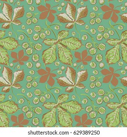 chestnut, pattern seamless, vector graphi, light olive backgroundc
