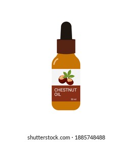 Chestnut potion oil.Vector illustration isolated on white background