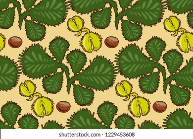 Chestnut. Сhestnut seamless vector