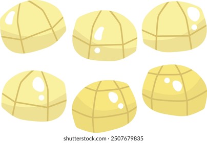 Juego de castañas 4,
Un conjunto de ilustraciones de castañas peladas.