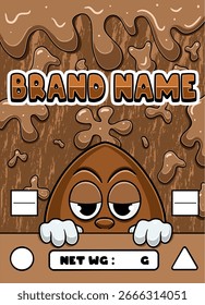 Dibujos animados de Chestnut Strain con fondo de limo. Diseño para el logotipo, la etiqueta, la cubierta y el Producto de embalaje.