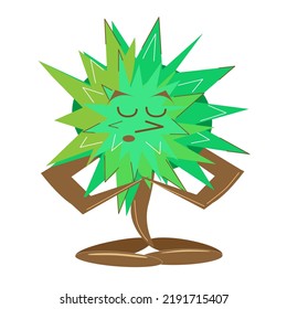 Un castaño que se dedica a la meditación. Carácter vector