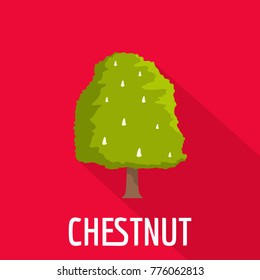 Chestnut tree icon. Flat illustration of chestnut tree vector icon for web