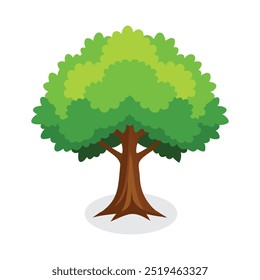 
Chestnut Tree isolated flat vector illustration on white background