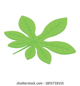 Symbol für Kastanienblätterblätter. Isometrisch aus Kastanienblättern, Vektorsymbol für Webdesign einzeln auf weißem Hintergrund