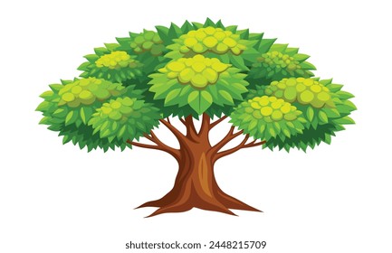 Chestnut tree outline isolated flat vector illustration on white background