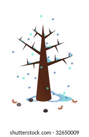Chestnut tree in winter