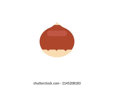 Vector De Castaño Emoticon Aislado. Icono de castaño