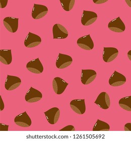 Chestnuts background. Seamless pattern.Vector.