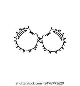 Chestnuts icon on a white background, vector illustration