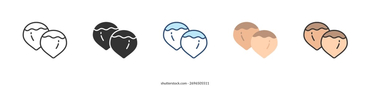 Chestnuts Icon Set Multiple Style Collection