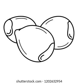 Chestnuts. Vector flat outline icon illustration isolated on white background.