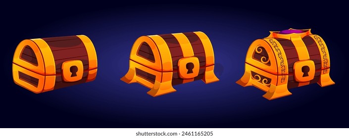 chests; design; vector; graphic; icon; clipart; golden; illustration; closed; blue; keyhole; trophies; progress; cartoon; wooden; gift; rating; purple;  