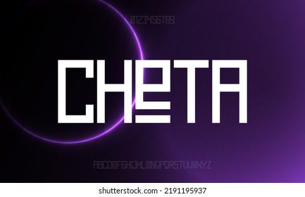 Cheta, elegant modern typeface lettering font, modern and space theme, vector illustration.