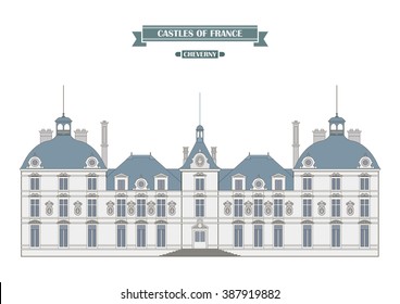 Cheverny,  France. Medieval castle, a monument of architecture and history of France