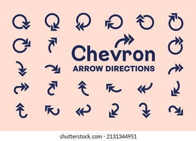 Chevron arrow directional graphic element with two arrowhead for multiple direction.