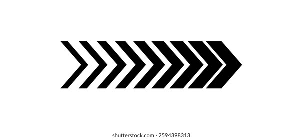 Chevron arrow icon. Moving arrows icon. blend effect, pointer, speed direction, road caution, military, navigation sign isolated on white background. Vector illustration.