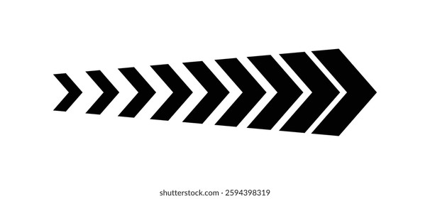 Chevron arrow icon. Moving arrows icon. blend effect, pointer, speed direction, road caution, military, navigation sign isolated on white background. Vector illustration.