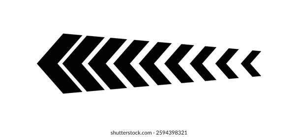 Chevron arrow icon. Moving arrows icon. blend effect, pointer, speed direction, road caution, military, navigation sign isolated on white background. Vector illustration.