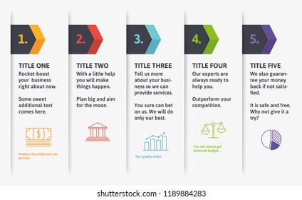 Chevron arrow infographic template. Perfect as a note-box or additional info for your website. Template with four options in solid corporate colors.