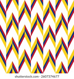 chevron arrow pattern of colombia flag. geometric background for decoration. vector illustration