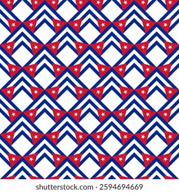 chevron arrow pattern of cuba flag. geometric background. vector illustration