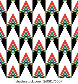 chevron arrow pattern of south africa flag. geometric background for decoration. vector illustration