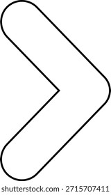 Vector de flecha de Chevron Símbolos de dirección de estilo de línea negra, Marcas de puntero de navegación, Indicadores de guía, Signos de forma, Iconos de movimiento hacia adelante, Elemento gráfico mínimo