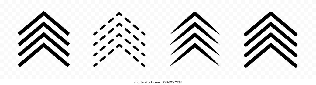 Conjunto de iconos vectoriales de flechas de chevron