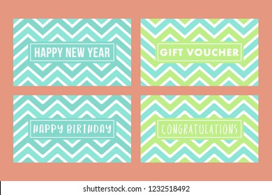 Chevron Card Template Set