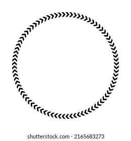 Chevron Circle Arrow Icon. Round Arrow Frame. Vector Isolated On White.