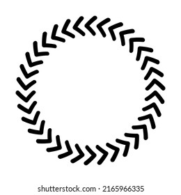 Chevron circle arrow icon. Round arrow frame. Vector isolated on white.
