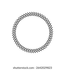 Chevron circle arrow icon. Round arrow frame. Vector isolated on white. Vector Illustration . 
