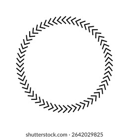 Chevron circle arrow icon. Round arrow frame. Vector isolated on white. Vector Illustration . 