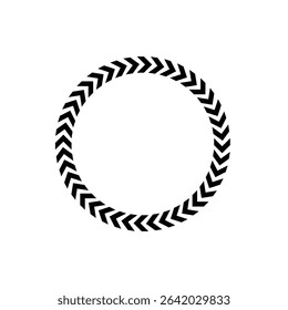 Chevron circle arrow icon. Round arrow frame. Vector isolated on white. Vector Illustration . 