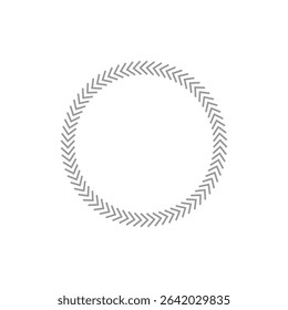 Chevron circle arrow icon. Round arrow frame. Vector isolated on white. Vector Illustration . 