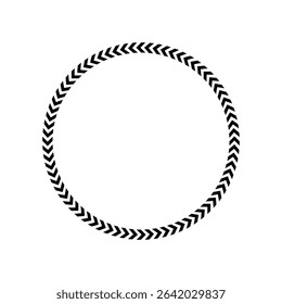 Chevron circle arrow icon. Round arrow frame. Vector isolated on white. Vector Illustration . 