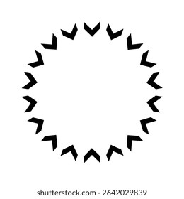 Chevron circle arrow icon. Round arrow frame. Vector isolated on white. Vector Illustration . 
