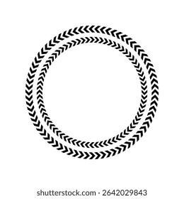 Chevron circle arrow icon. Round arrow frame. Vector isolated on white. Vector Illustration . 