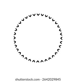 Chevron circle arrow icon. Round arrow frame. Vector isolated on white. Vector Illustration . 