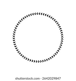 Chevron circle arrow icon. Round arrow frame. Vector isolated on white. Vector Illustration . 
