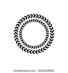 Chevron circle arrow icon. Round arrow frame. Vector isolated on white. Vector Illustration . 
