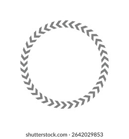 Chevron circle arrow icon. Round arrow frame. Vector isolated on white. Vector Illustration . 