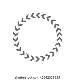 Chevron circle arrow icon. Round arrow frame. Vector isolated on white. Vector Illustration . 