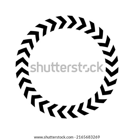 Chevron circle arrow icon. Round arrow frame. Vector isolated on white.