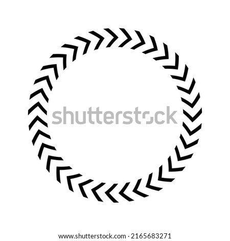 Chevron circle arrow icon. Round arrow frame. Vector isolated on white.