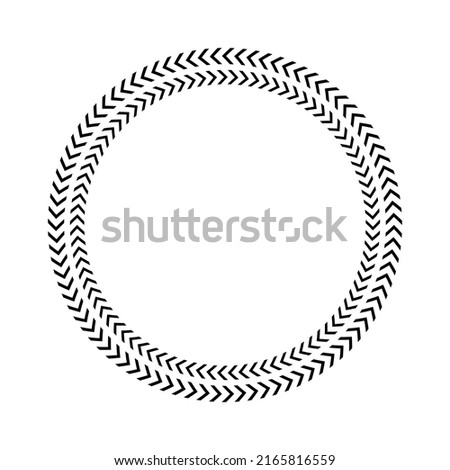 Chevron circle arrow icon. Round arrow frame. Vector isolated on white.