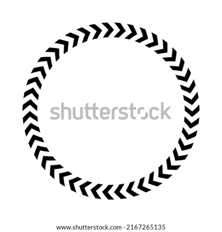 Chevron circle arrow icon. Round arrow frame. Vector isolated on white.