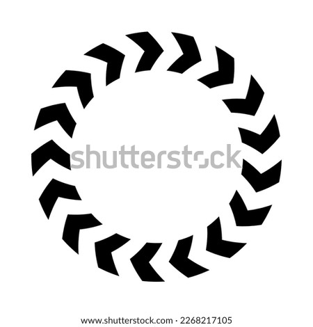 Chevron circle arrow icon. Round arrow frame. Vector illustration
